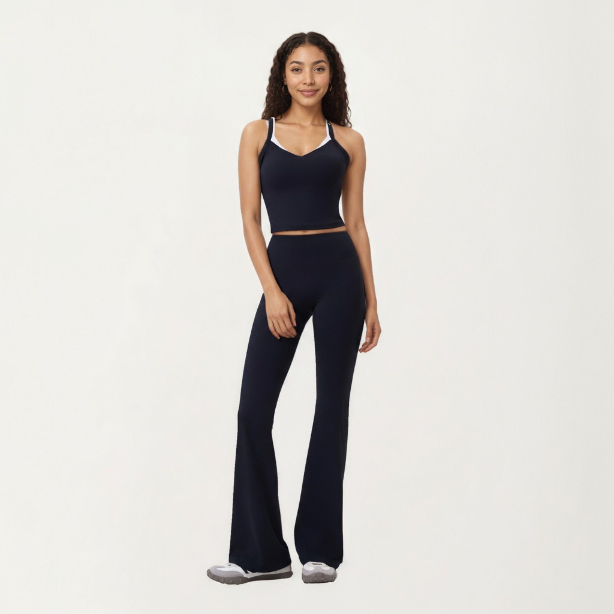 Anna-Kaci Active Women's High Waist Flare Sweatpants with Seamless Stretch Fit