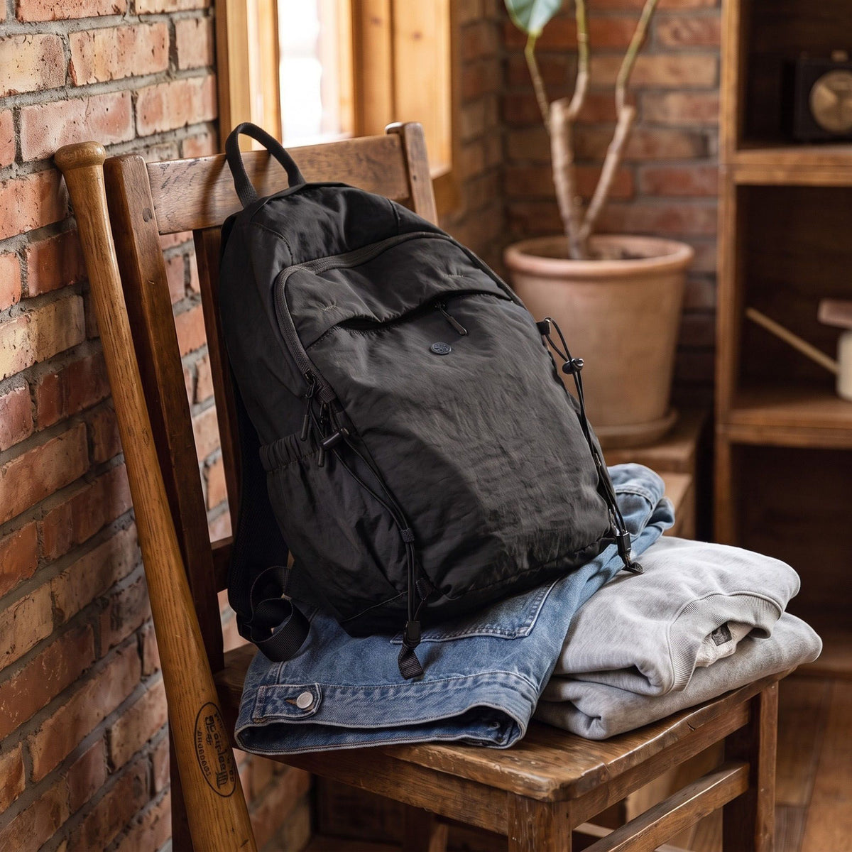 Lightweight Backpack with Multiple Zip Pockets and Side Pockets