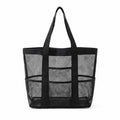 Large Mesh Beach Tote Bag with Exterior Pockets and Shoulder Handles