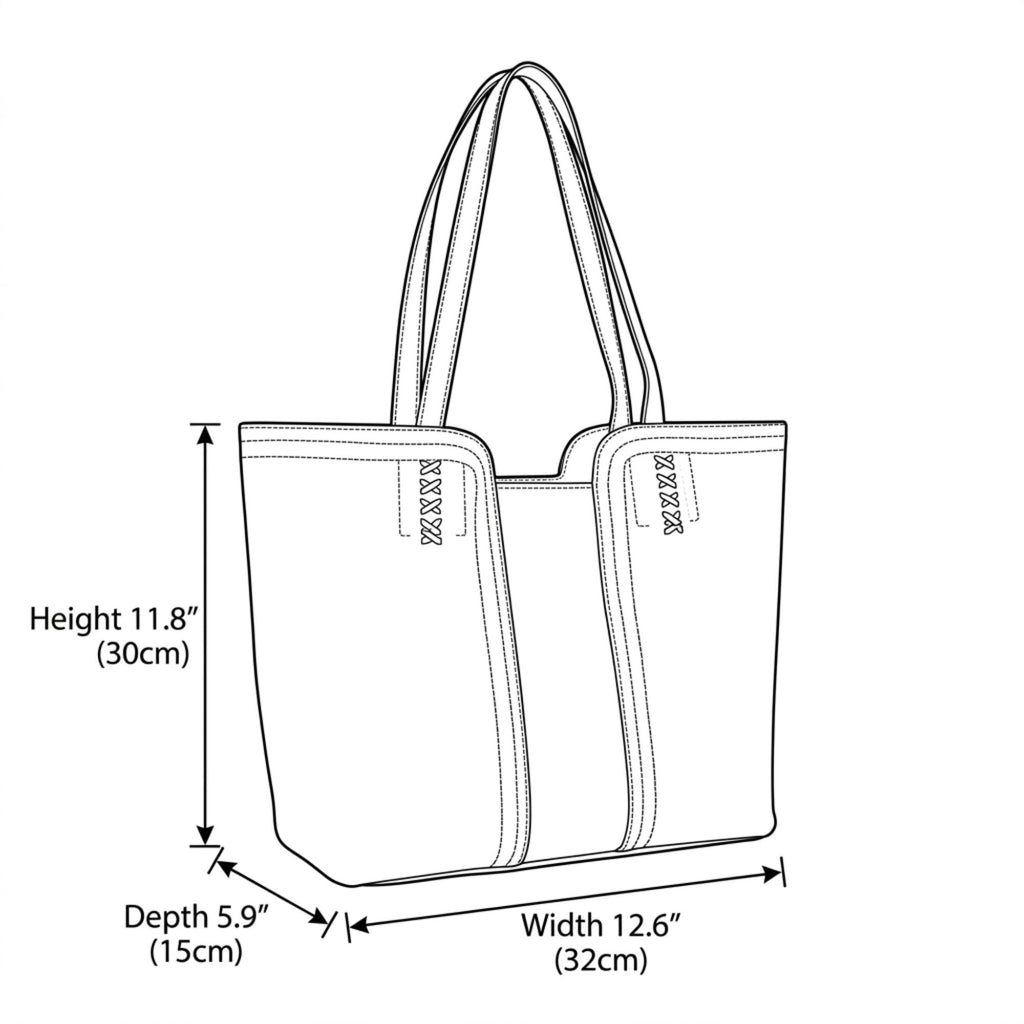 Faux Leather Tote Bag Shoulder Handbag with Zipper Closure for Work