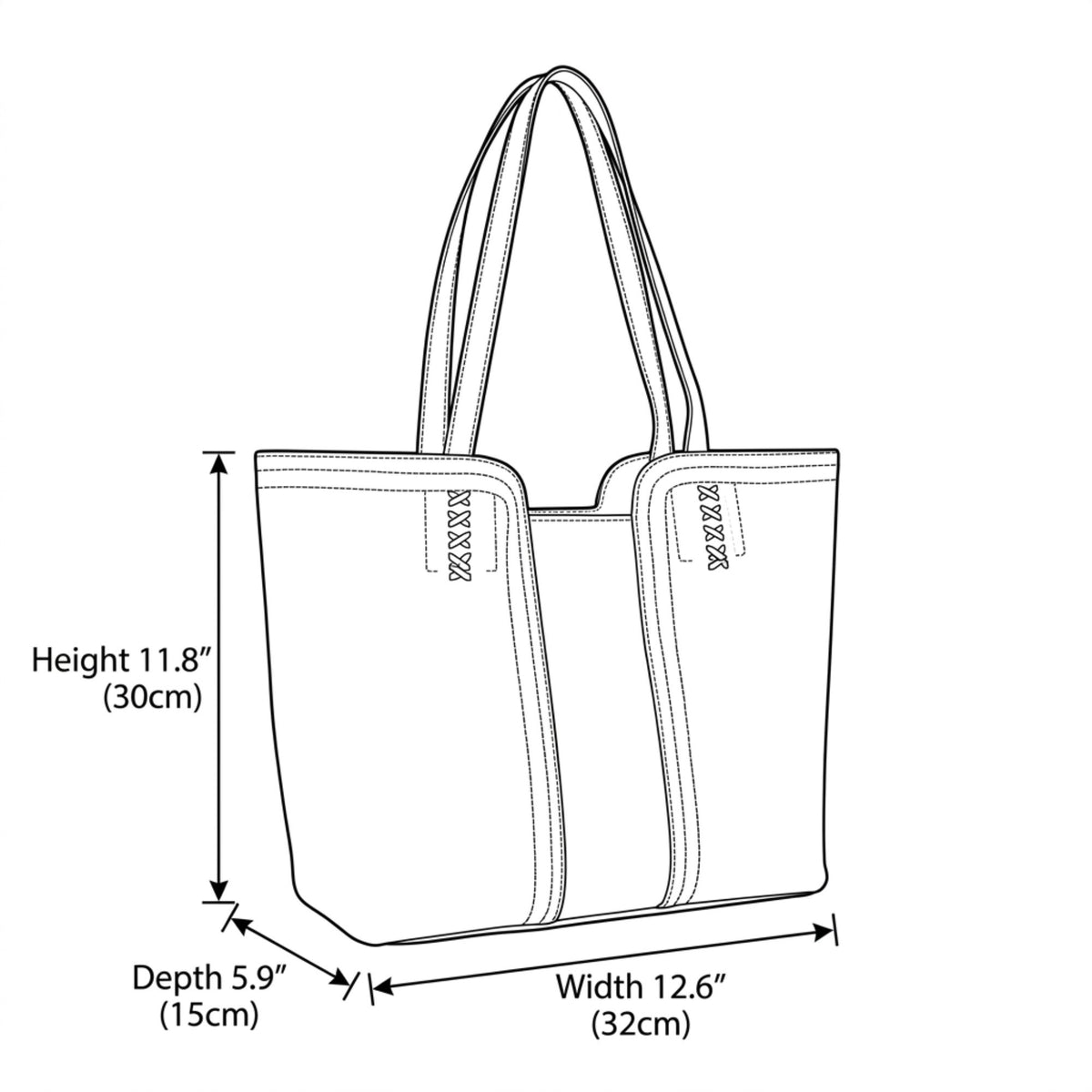 Faux Leather Tote Bag Shoulder Handbag with Zipper Closure for Work