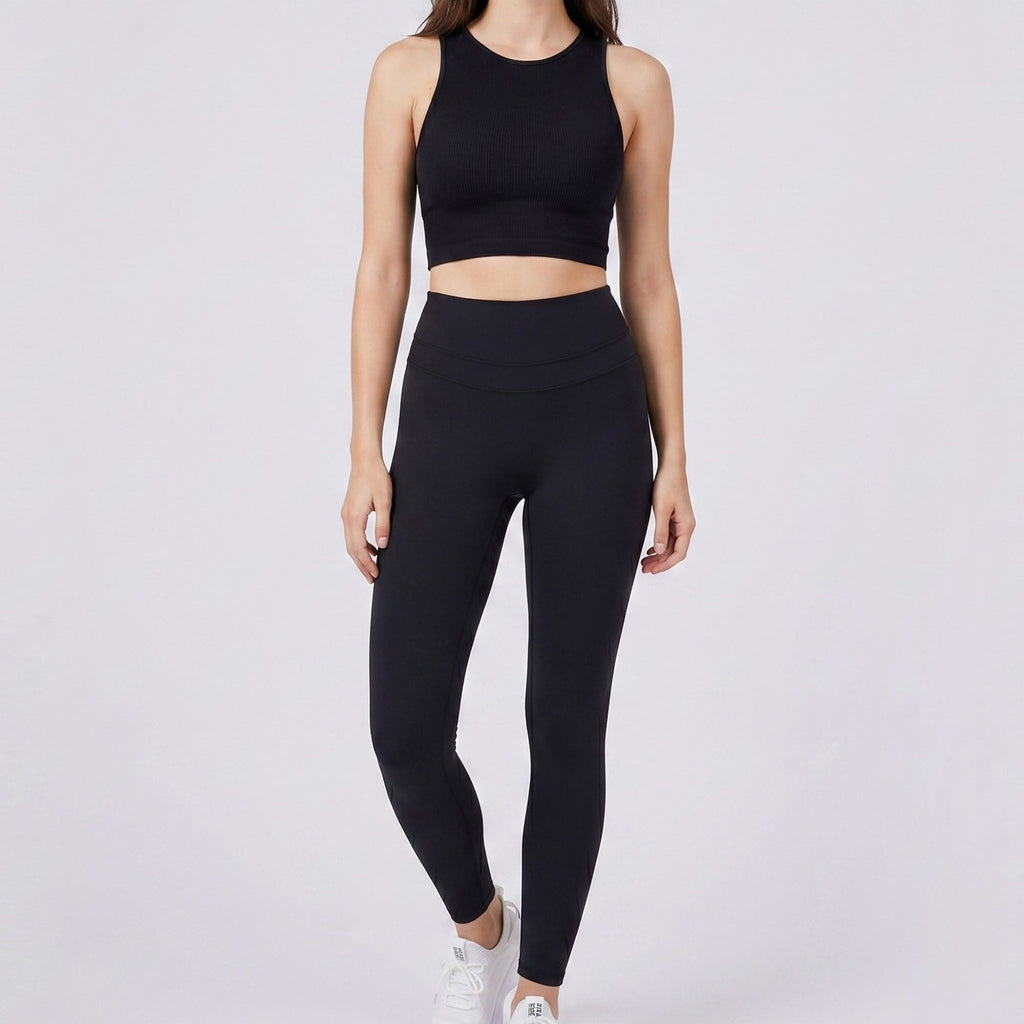 Anna-Kaci Women's High Waist Leggings with V Waist Seam and Smooth Stretch Fit