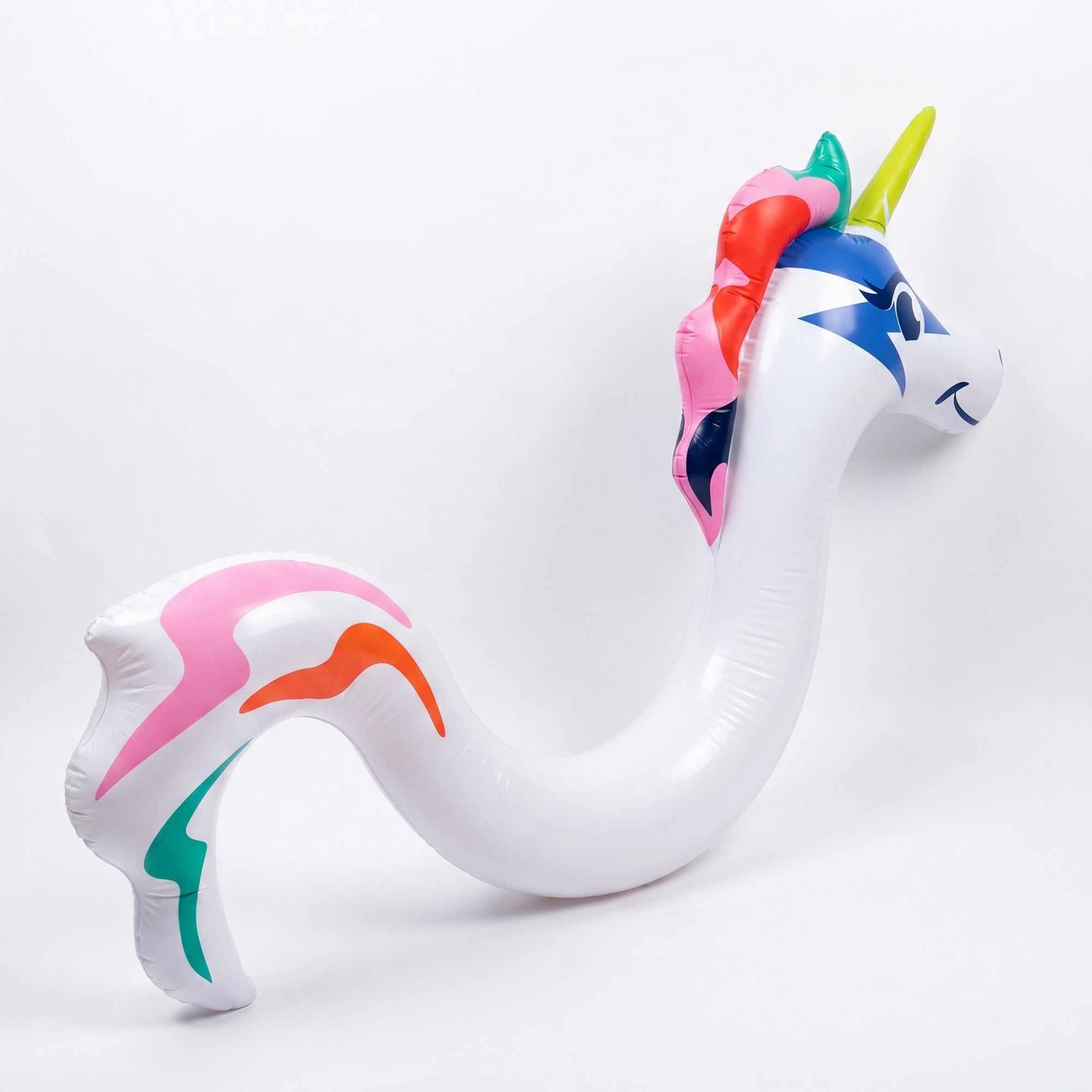 Kids Inflatable Unicorn Pool Float with Rainbow Mane and Tail