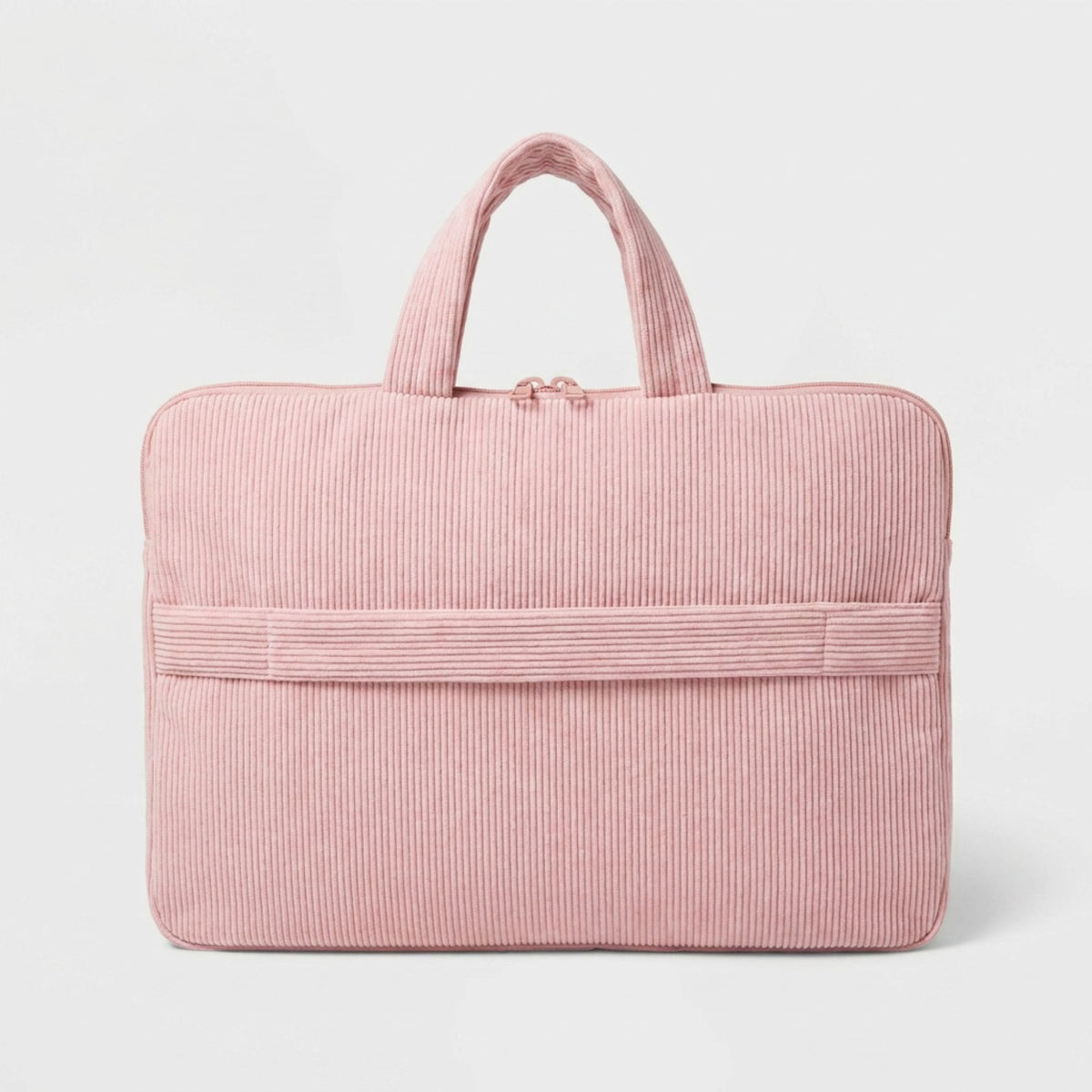 Corduroy Laptop Bag Large Capacity Work Tote with Front Zipper Pocket