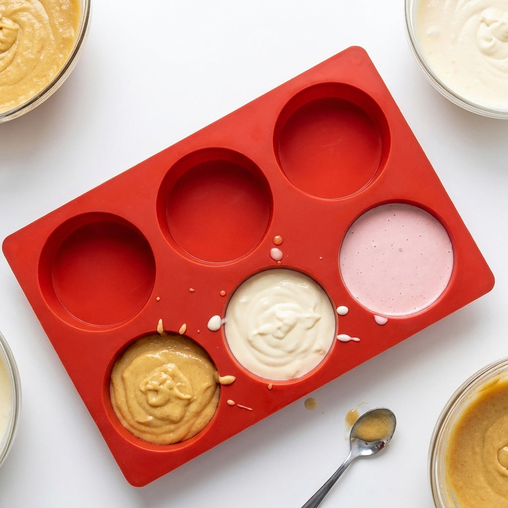 Silicone Muffin Baking Mold with 6 Round Cup Cavities