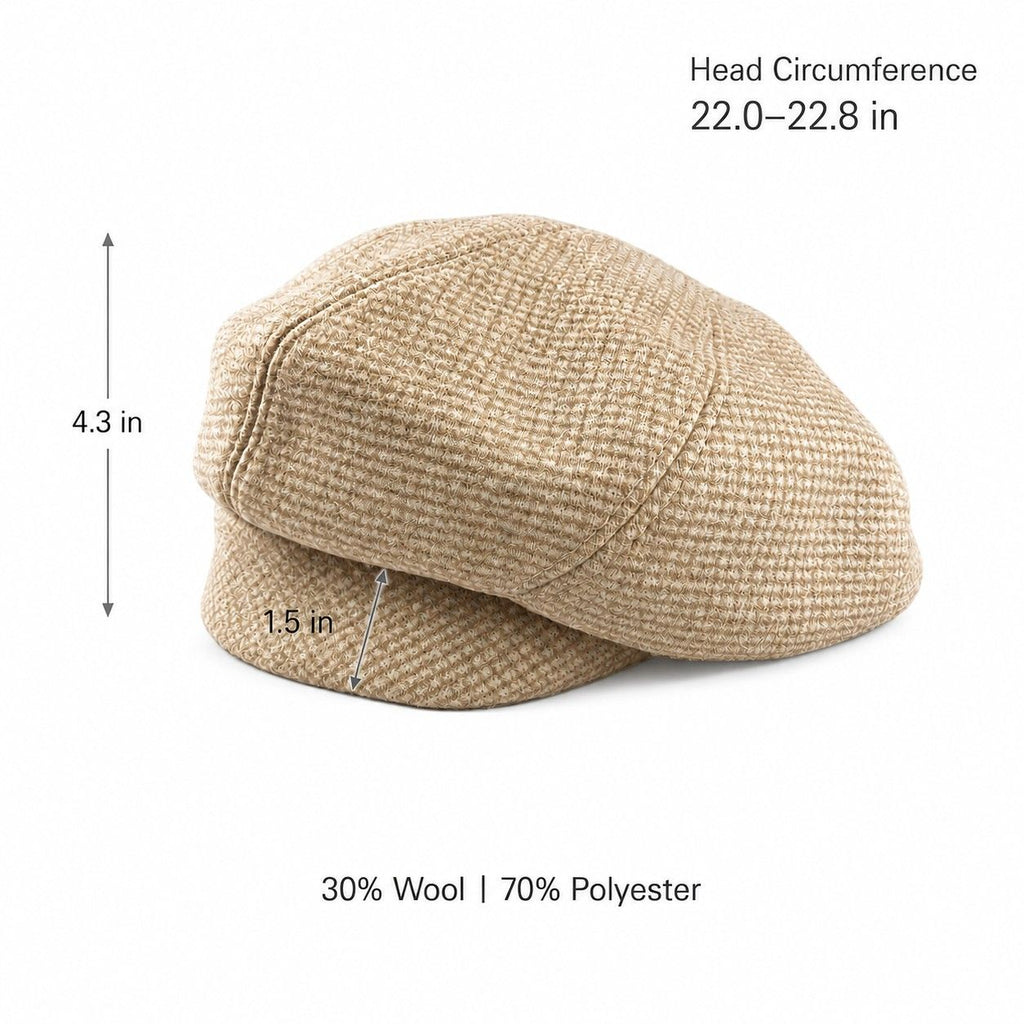 Wool Blend Houndstooth Beret Hat Vintage Painter Cap for Fall Winter