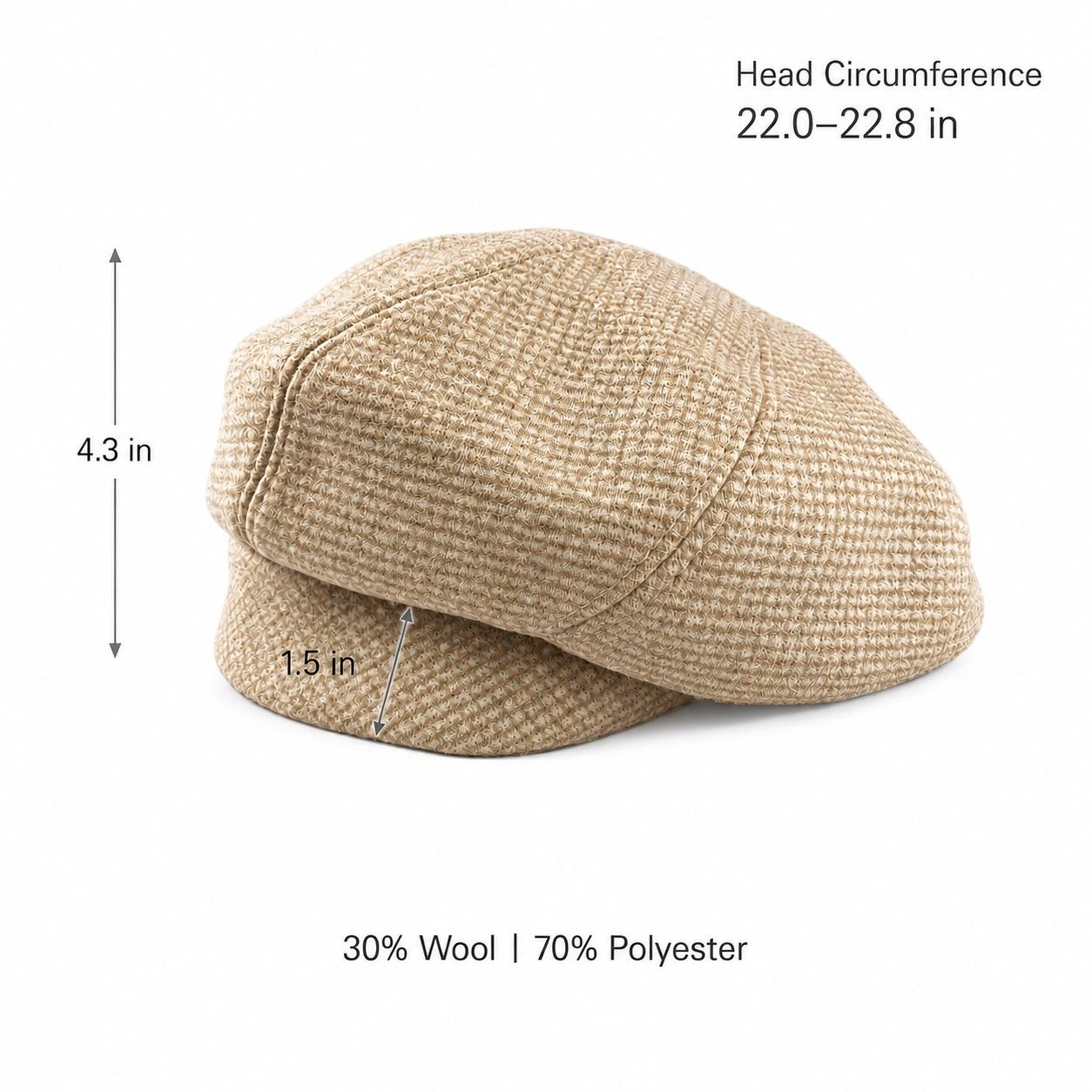 Wool Blend Houndstooth Beret Hat Vintage Painter Cap for Fall Winter