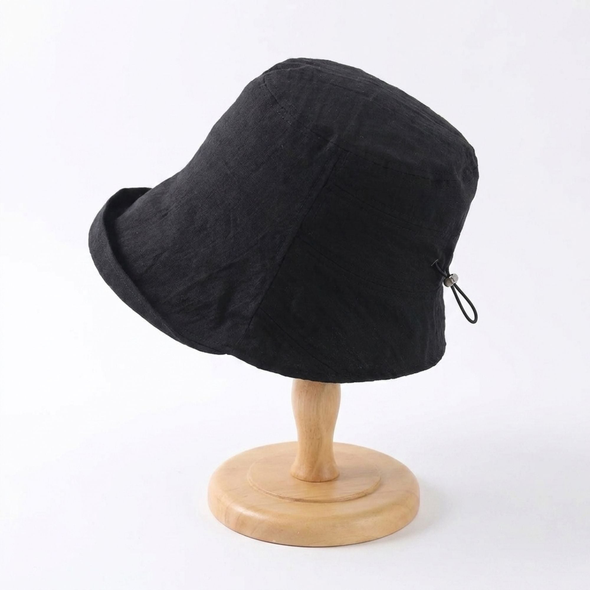Bucket Hat with Adjustable Back Buckle and Wide Brim
