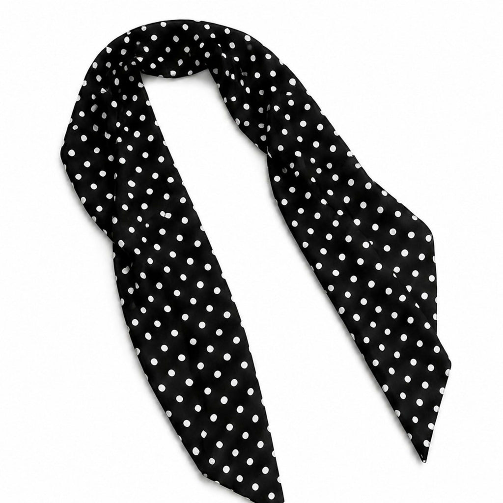 Polka Dot Skinny Neck Scarf with Pointed Ends