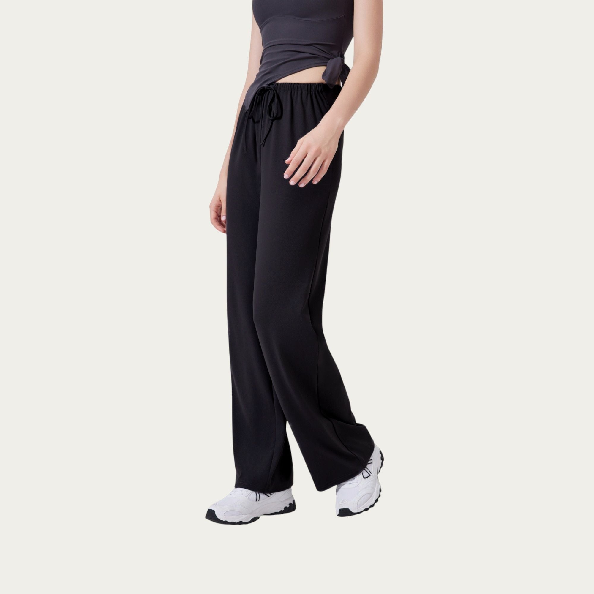Anna-Kaci Active Women's High Waist Drawstring Wide Leg Sweatpants with Relaxed Fit