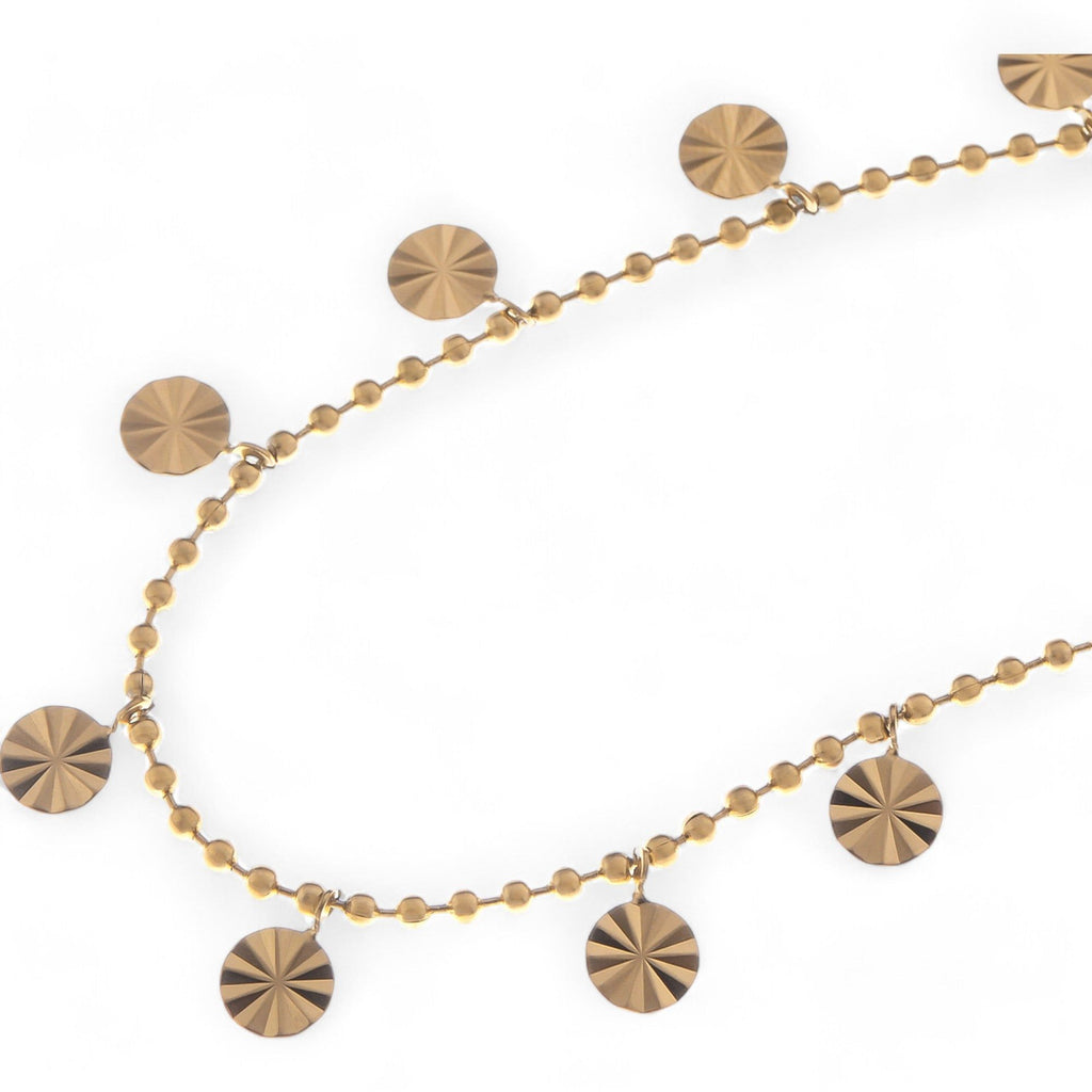 Women's Dainty Charm Disc Fashion Bracelet with Adjustable Chain
