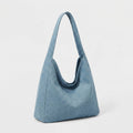 Denim Canvas Hobo Tote Bag Daily Large Capacity Shoulder Handbag For Women