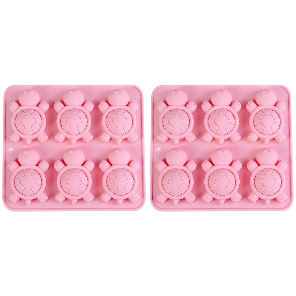 6-Cavity Turtle-Shaped Silicone Mold for Candy, Chocolate, Ice and Treats 6.5x6x0.8in