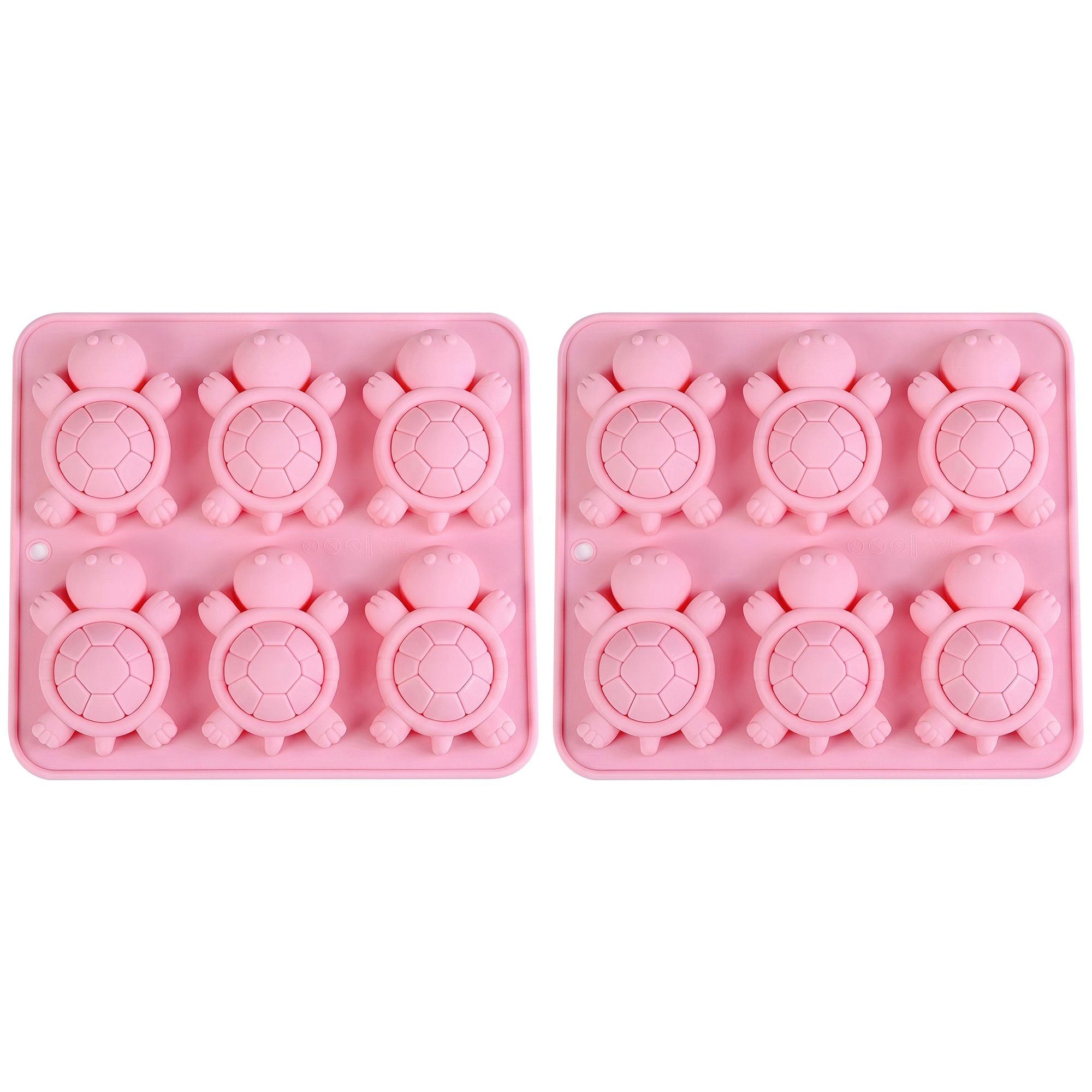 6-Cavity Turtle-Shaped Silicone Mold for Candy, Chocolate, Ice and Treats 6.5x6x0.8in