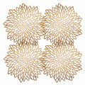 4 Piece Set Round Floral Cutout PVC Placemats Heat Resistant Decorative Table Mats