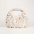 Pink women's shoulder bag with sequin and oversized