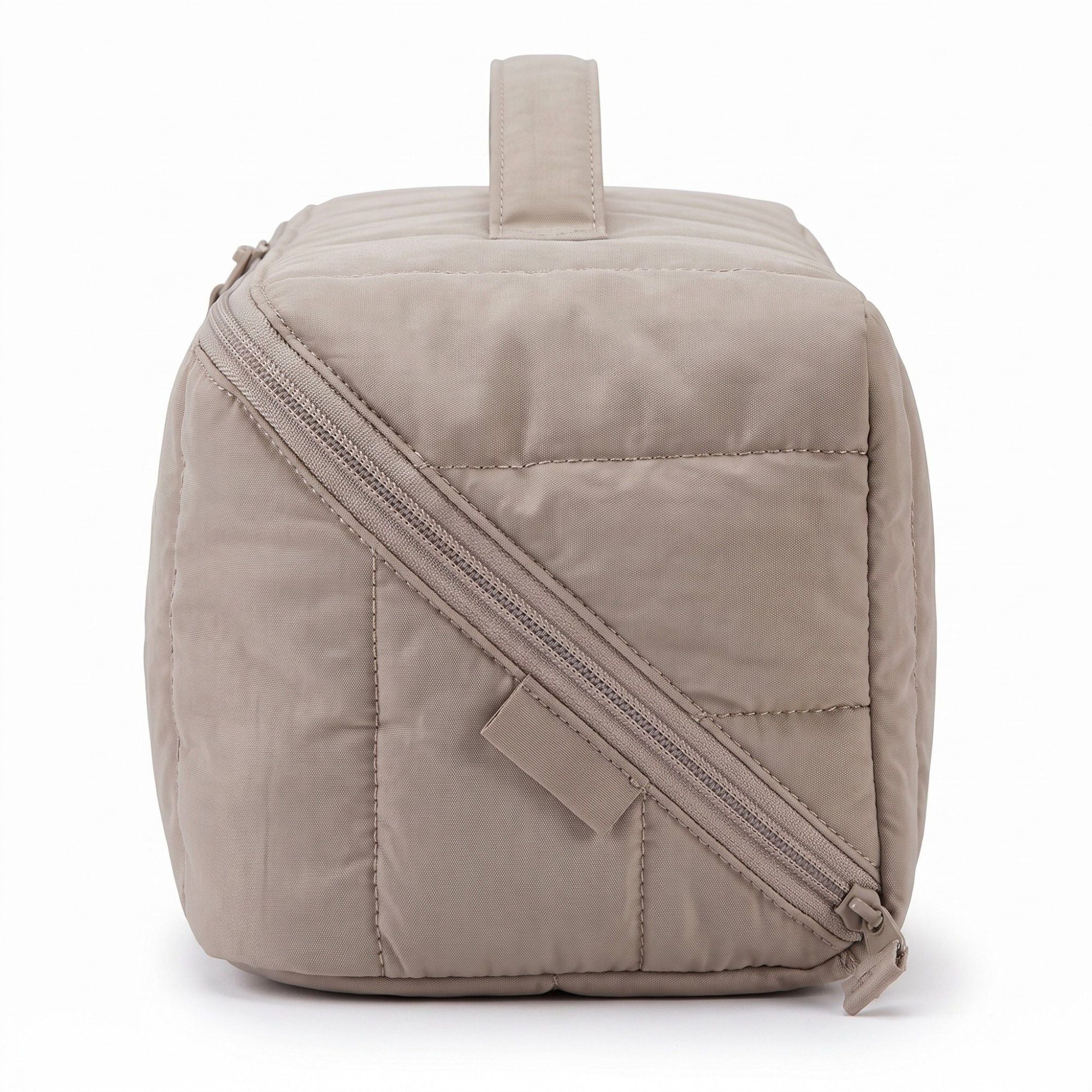 Vertical Padded Rectangular Travel Pouch with Top Carry Handle and Dual Zipper Pulls 16.7x5.3x5.3in