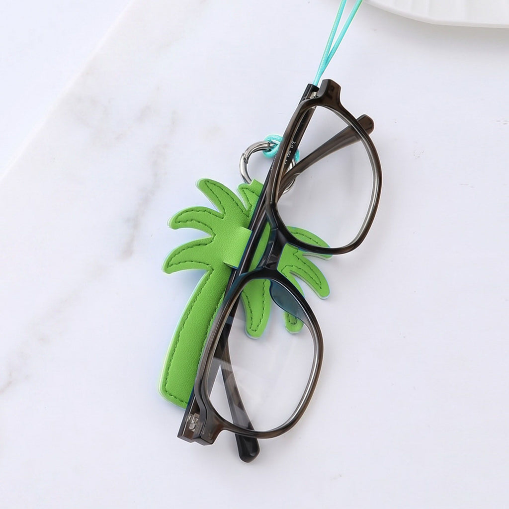 2-Piece Womens Faux Leather Bag Charm Keychain with Metal Ring Cord Loop and Stitched Detail