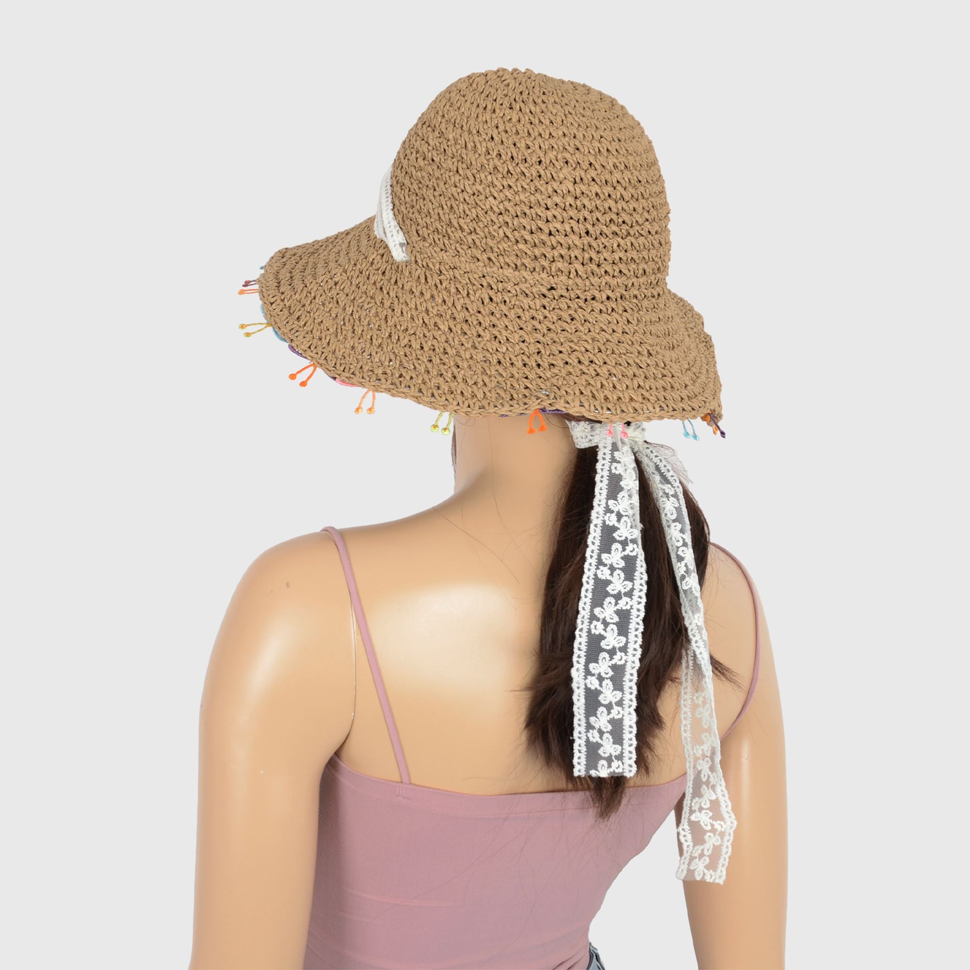Anna-Kaci Women's Colorful Butterfly - Embellished Straw Sun Hat