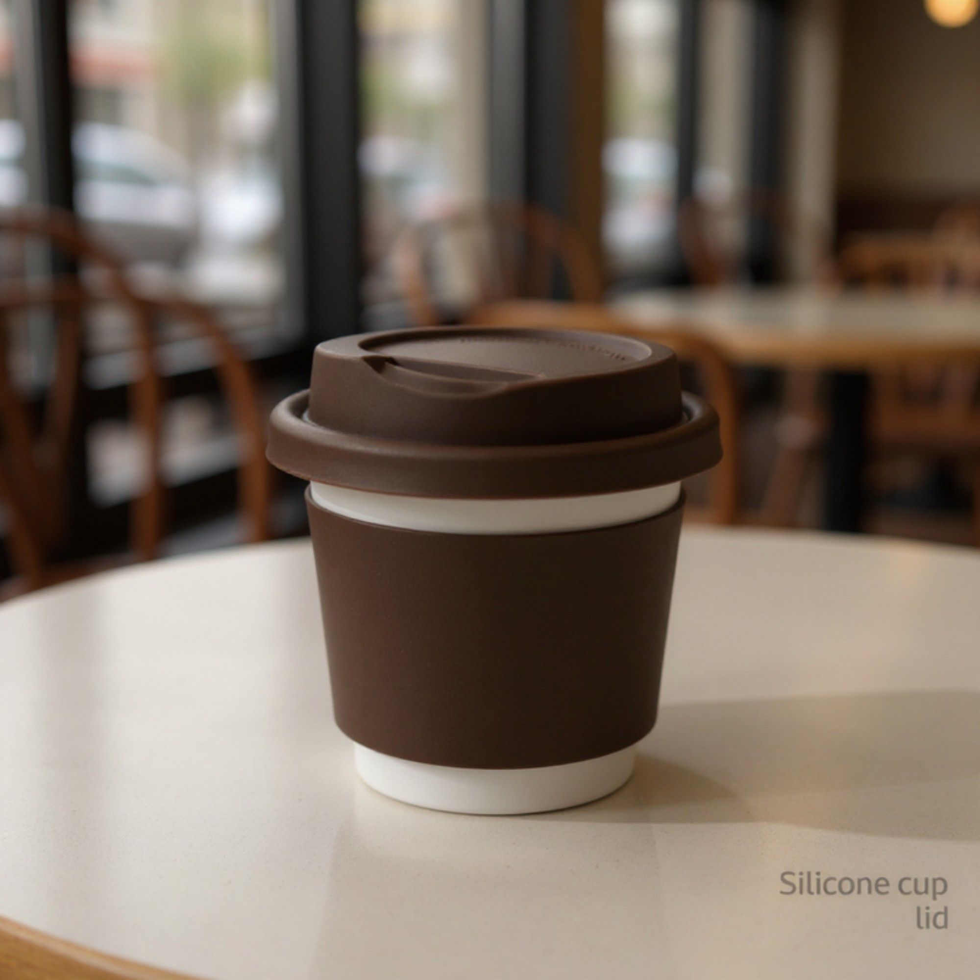 Anna-Kaci 4pcs per Set Reusable Silicone Coffee Cup Lid Spill Resistant Hot Drink Cover with Sip Opening 3.5x0.7in