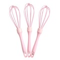 3-Piece Mini Silicone Whisk Set for Baking, Mixing and Kitchen Prep
