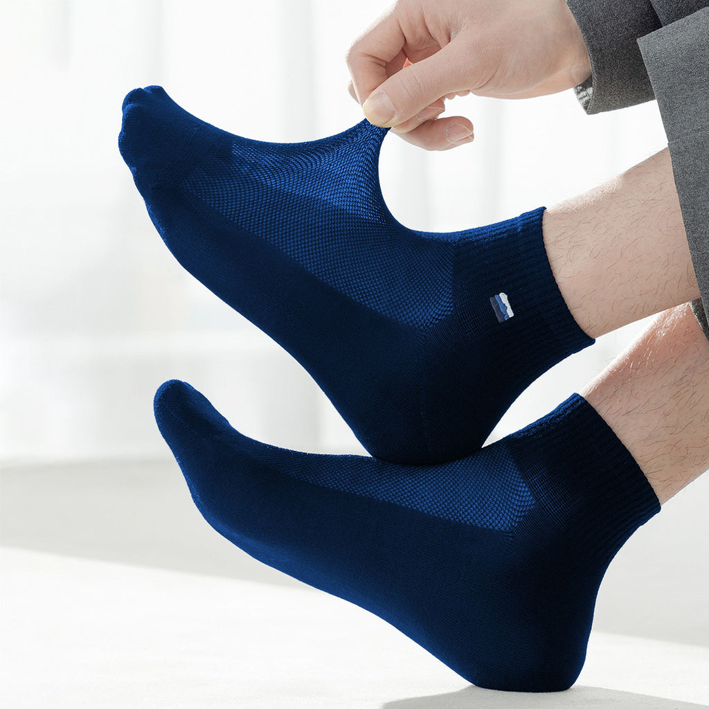 Anna-Kaci Men's 6pk Summer Breathable Mesh Ankle Socks