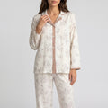 Anna-Kaci Lounge Womens 2-Piece Pajama Set Long Sleeve Button Front Shirt and Matching Pants with Floral Butterfly Print