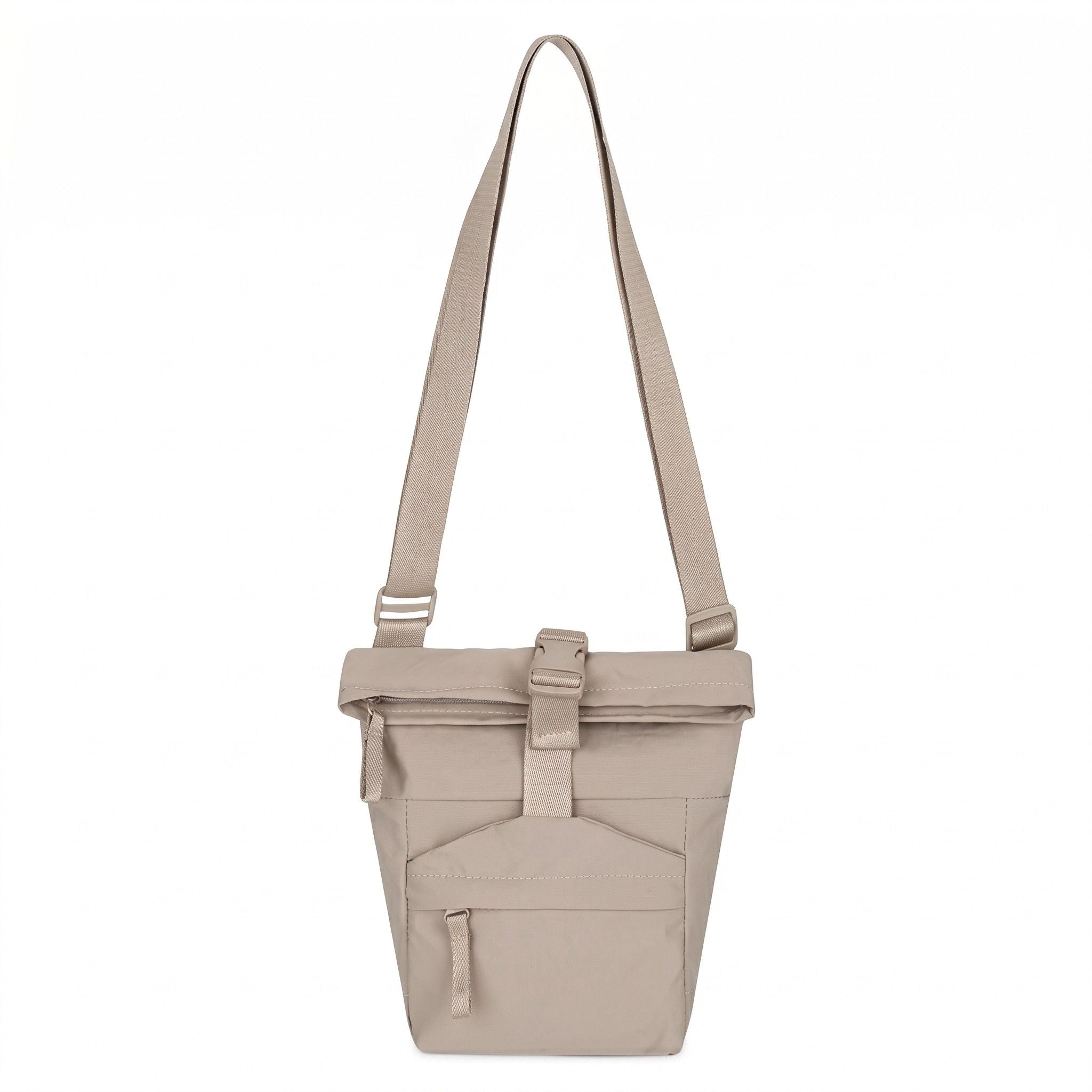 Water Resistant Nylon Crossbody Bucket Bag Adjustable Strap Multi Pocket Everyday Travel Bag