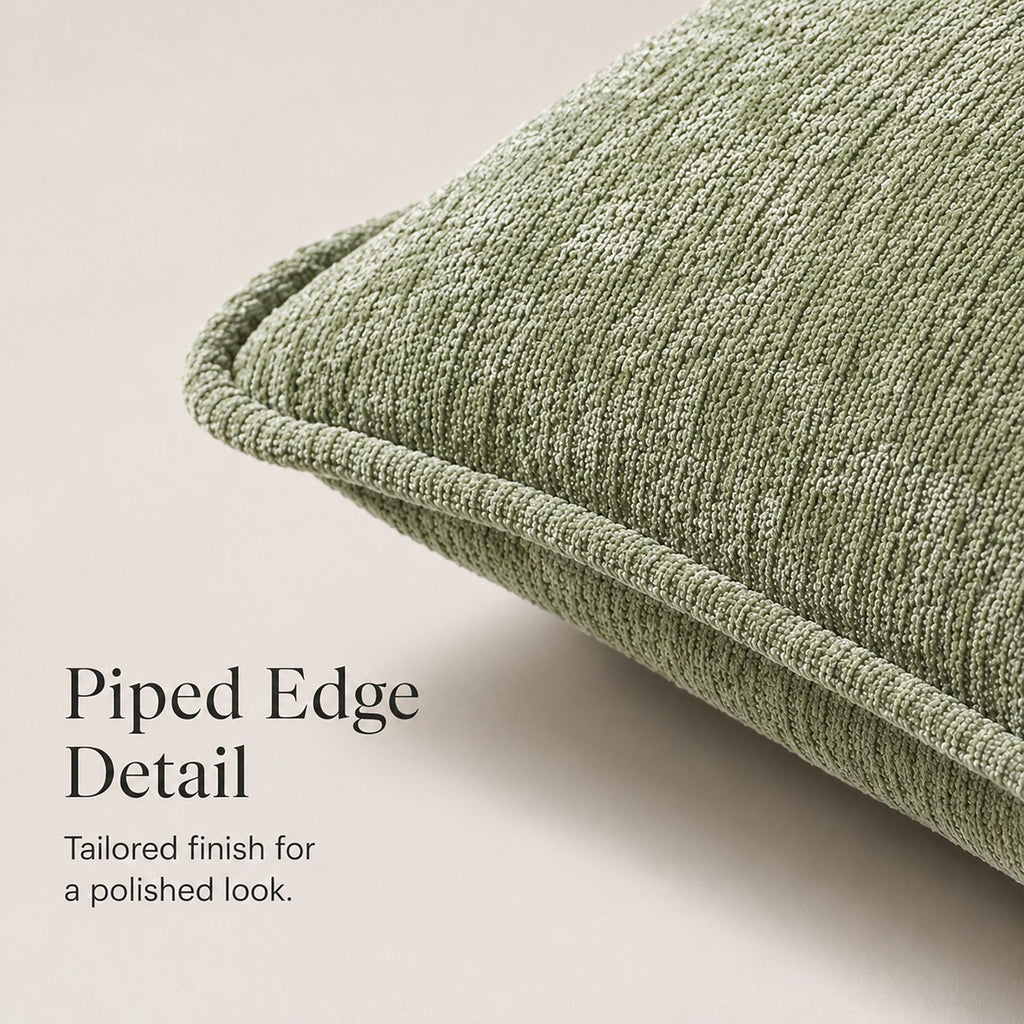 Textured Decorative Throw Pillow Cover Piped Edge Accent Cushion for Sofa Bed Chair
