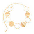 Round Disc and Ring Metal Waist Chain Adjustable Body Belt Modern Statement Waist Jewelry