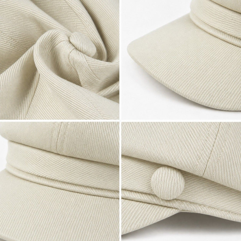 Structured Newsboy Cap Vintage Baker Boy Hat Short Brim Casual Style