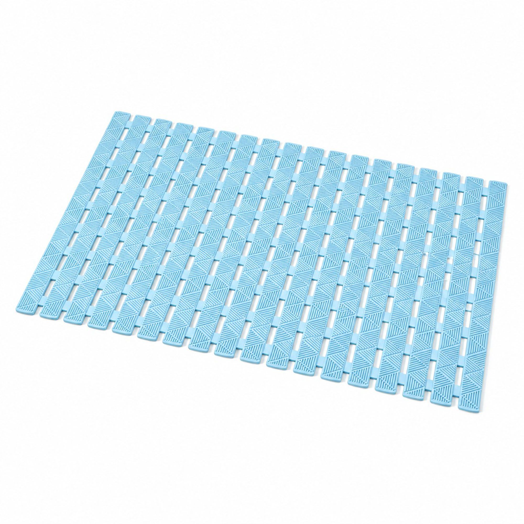 Slatted Nonslip Shower Mat Quick Drain Bath Mat 15.7 x 27.6 Inches