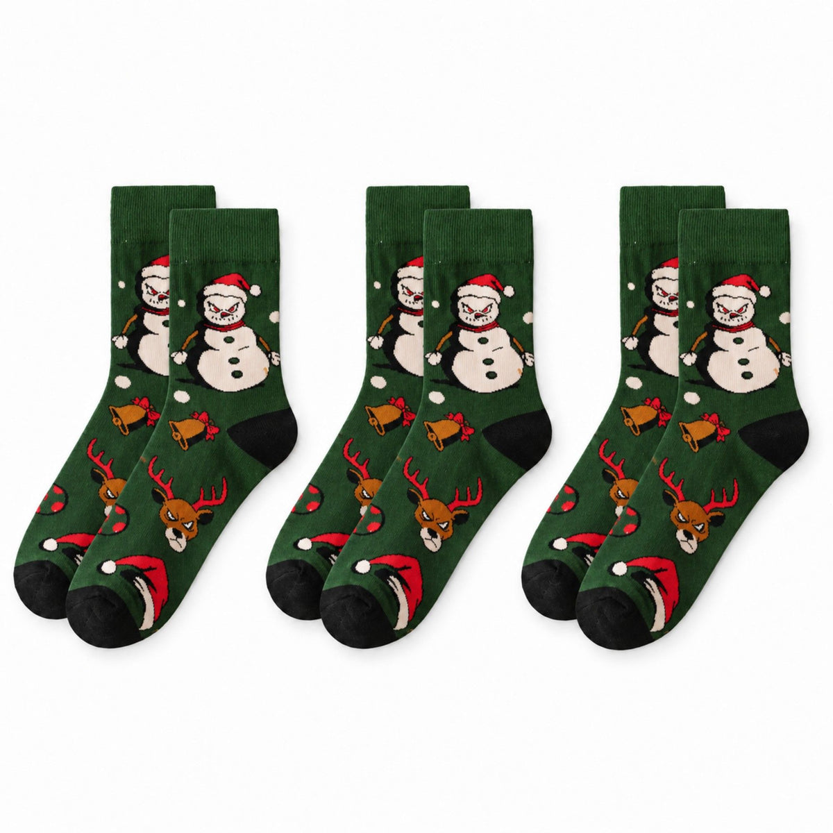 Holiday Novelty Crew Socks 3 Pair Pack Festive Patterns