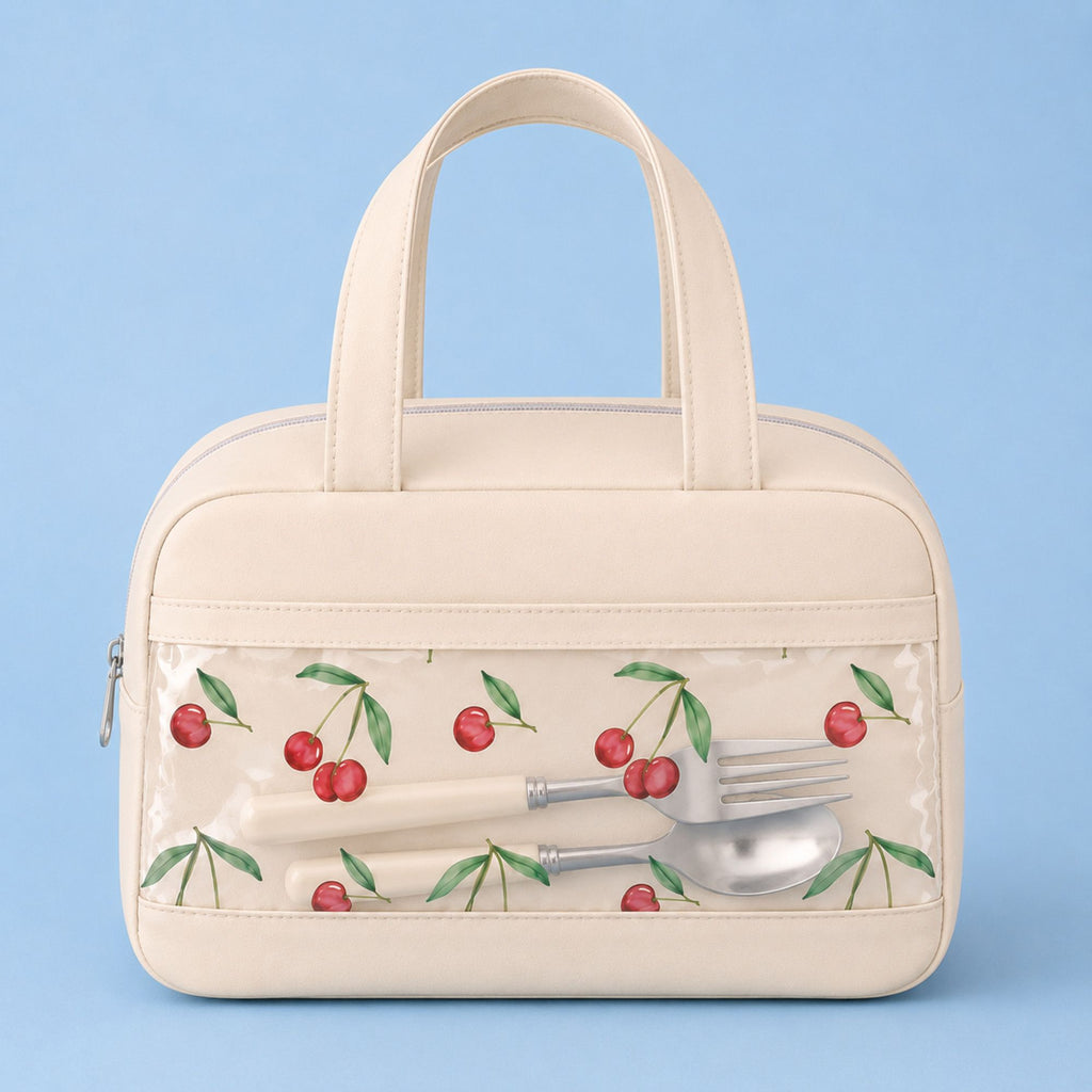Fruit Print Insulated Lunch Bag Large Capacity Waterproof Lunch Tote for Work School