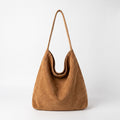 Faux Suede Hobo Shoulder Bag with Long Strap