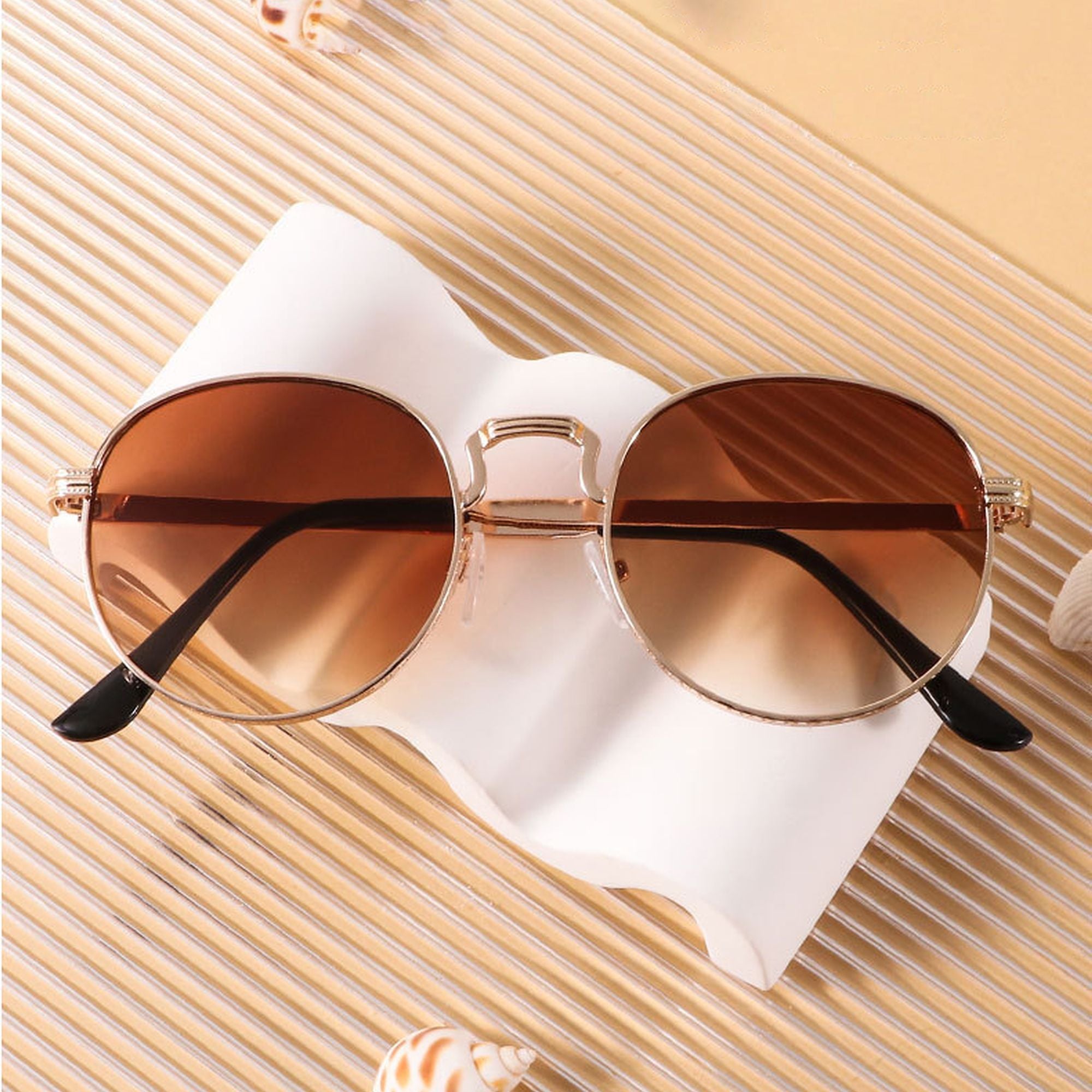 Anna-Kaci Women's Retro Metal Round Sunglasses