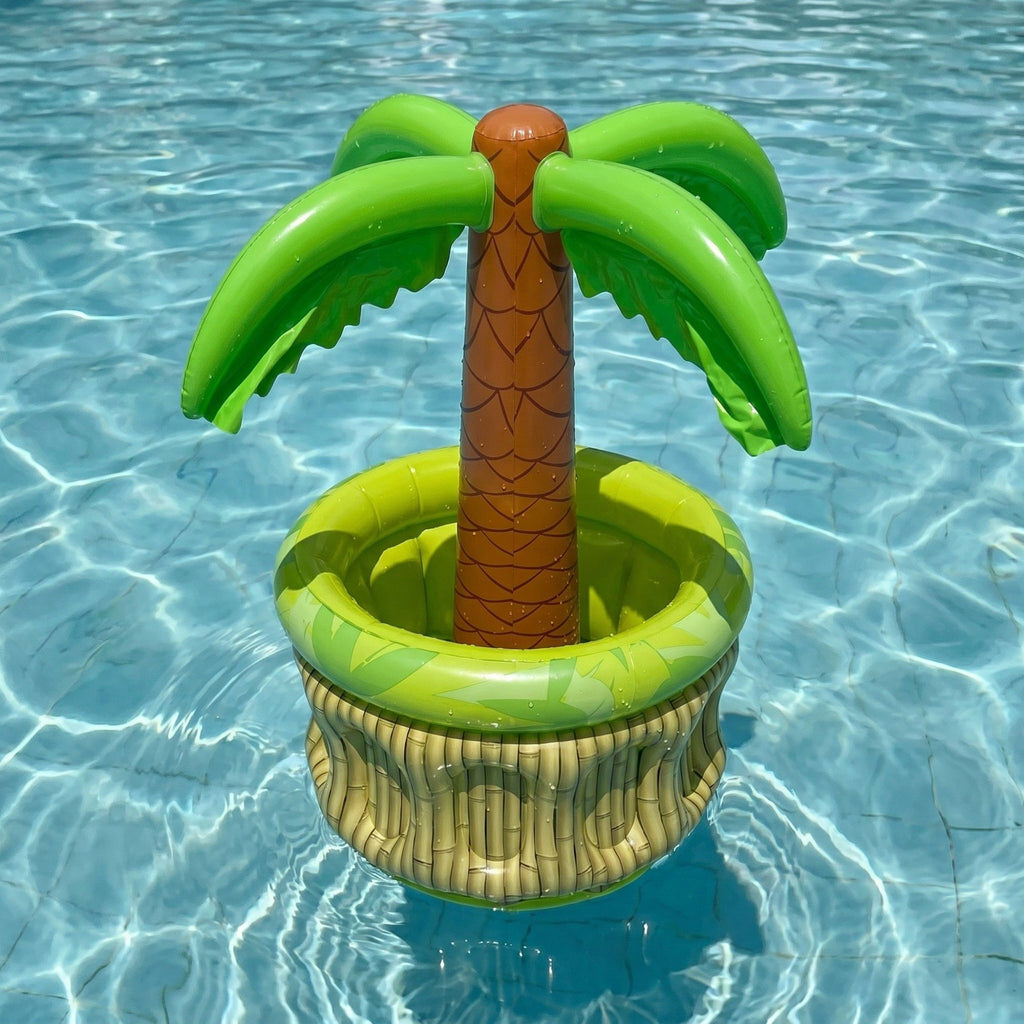 Inflatable Palm Tree Drink Cooler with Floating Beverage Holder