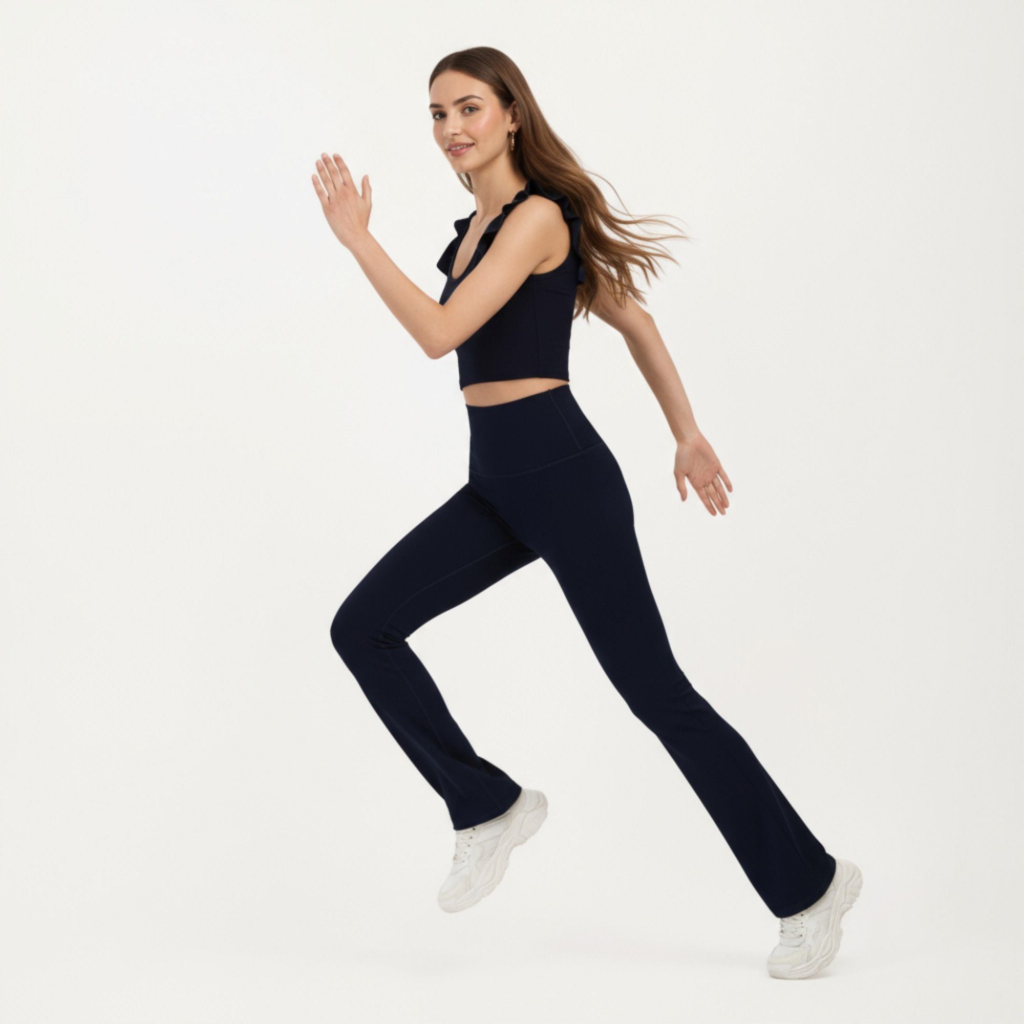 Anna-Kaci Active Women's High Waist Flare Sweatpants with Slim Fit Stretch Fabric