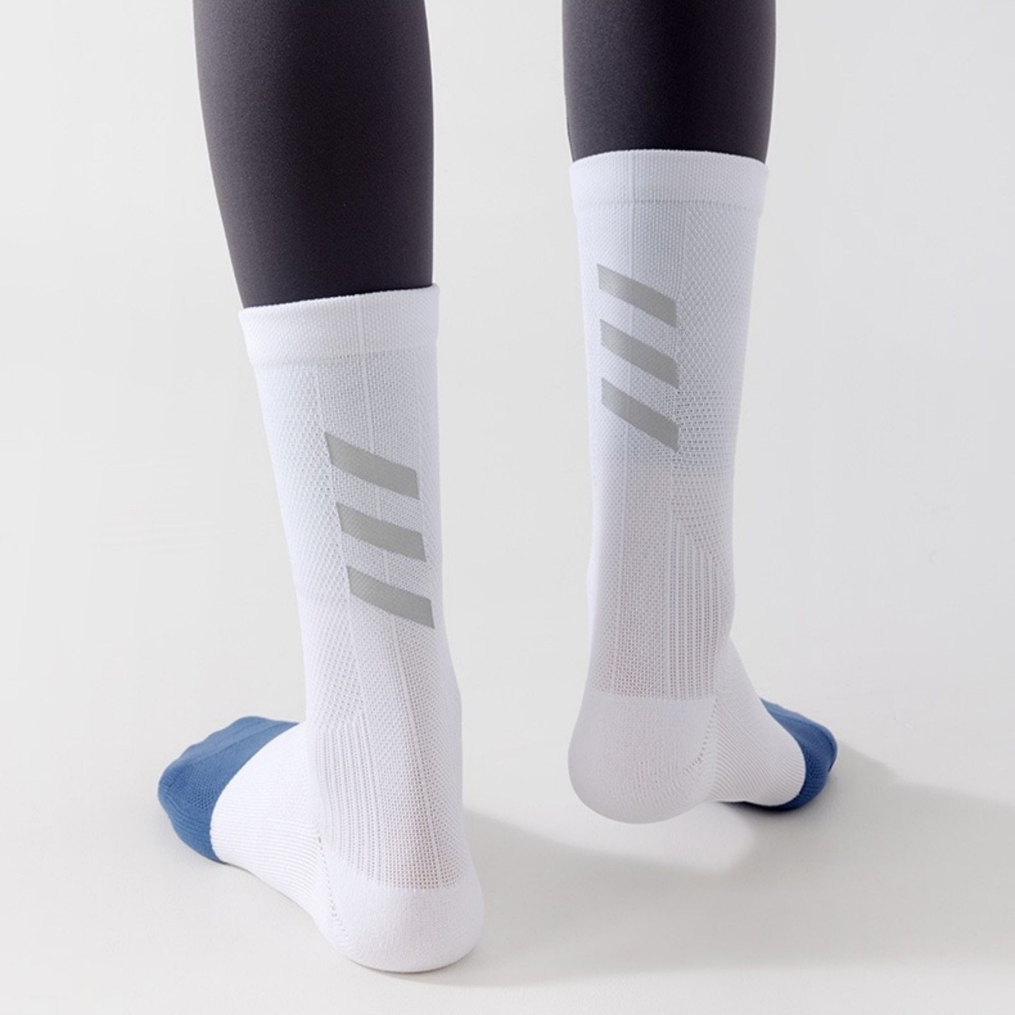 Anna-Kaci Women's Reflective Compression Sports Socks with Breathable Fabric and Night Visibility Design 2-Pack
