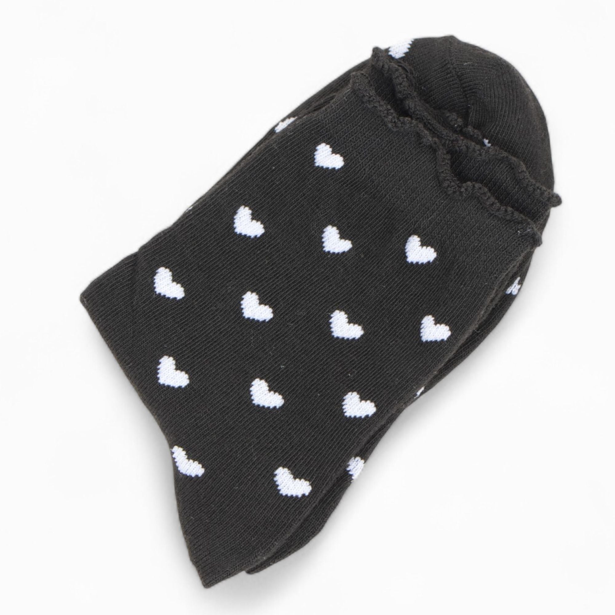 Anna-Kaci Women's Ankle Socks with Allover Heart Print and Soft Ribbed Cuff Trim