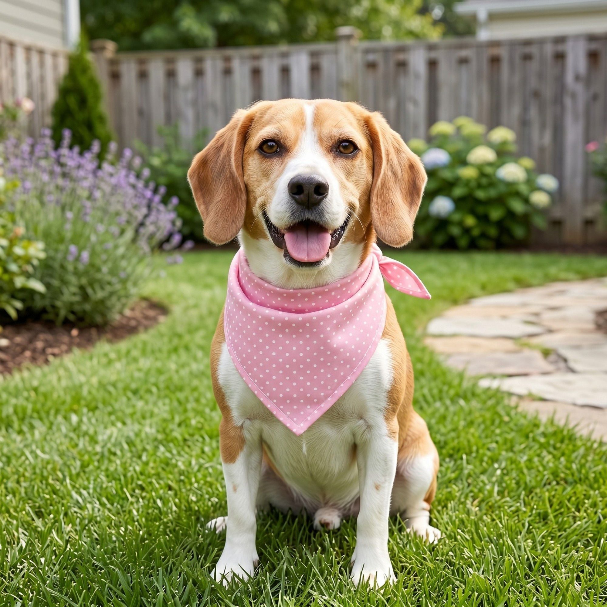 Polka Dot Pet Bandana, Soft Cotton Dotted Scarf Bib for Small Medium Dogs Cats