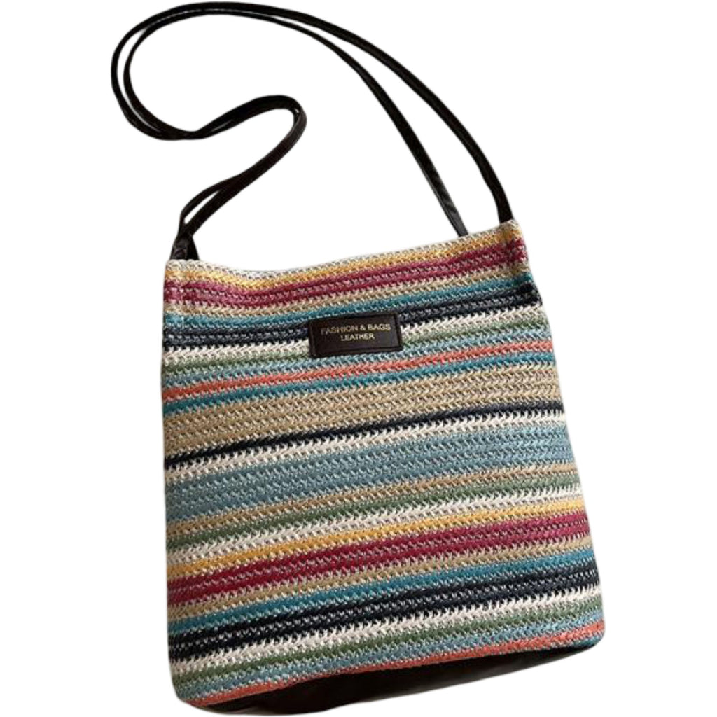 Woven Polyester Tote Bag with Magnetic Closure and Long Shoulder Straps