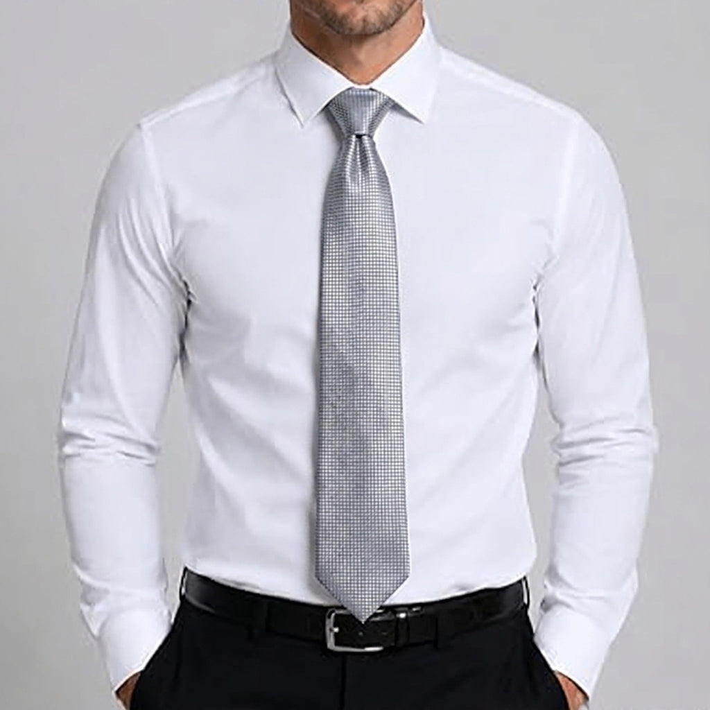 Men's Jacquard Woven Tie Set with Pocket Square Cufflinks and Tie Clip