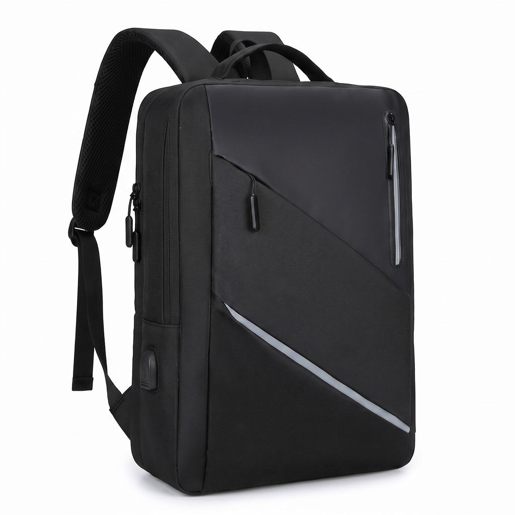 Laptop Backpack with Padded Compartment Reflective Trim USB Port and Multiple Storage Pockets