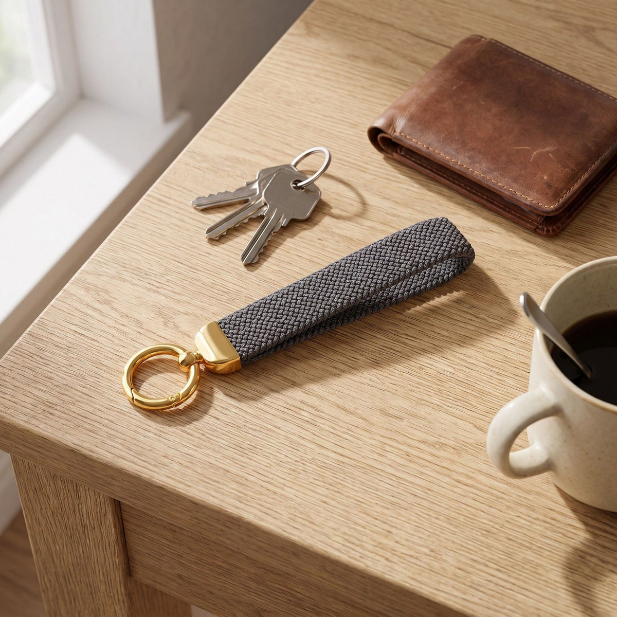 Woven Wristlet Keychain Strap with Hardware Kit