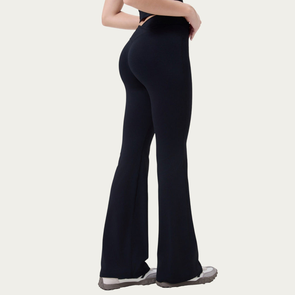 Anna-Kaci Active Women's High Waist Flare Sweatpants with Seamless Stretch Fit