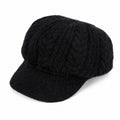 Cable Knit Brim Beanie Faux Fur Lined Warm Winter Hat