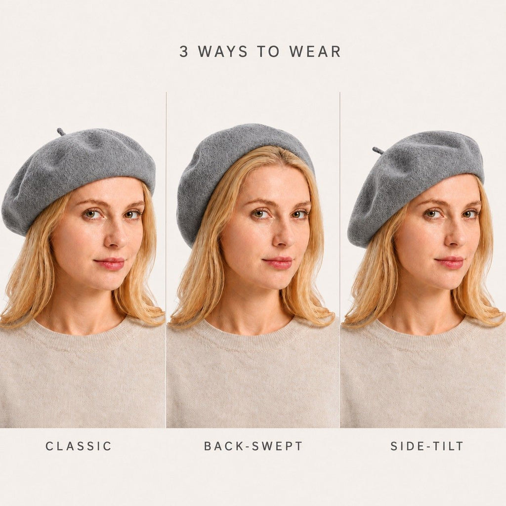 Wool Beret Hat Classic French Painter Cap Soft Felt Everyday Style