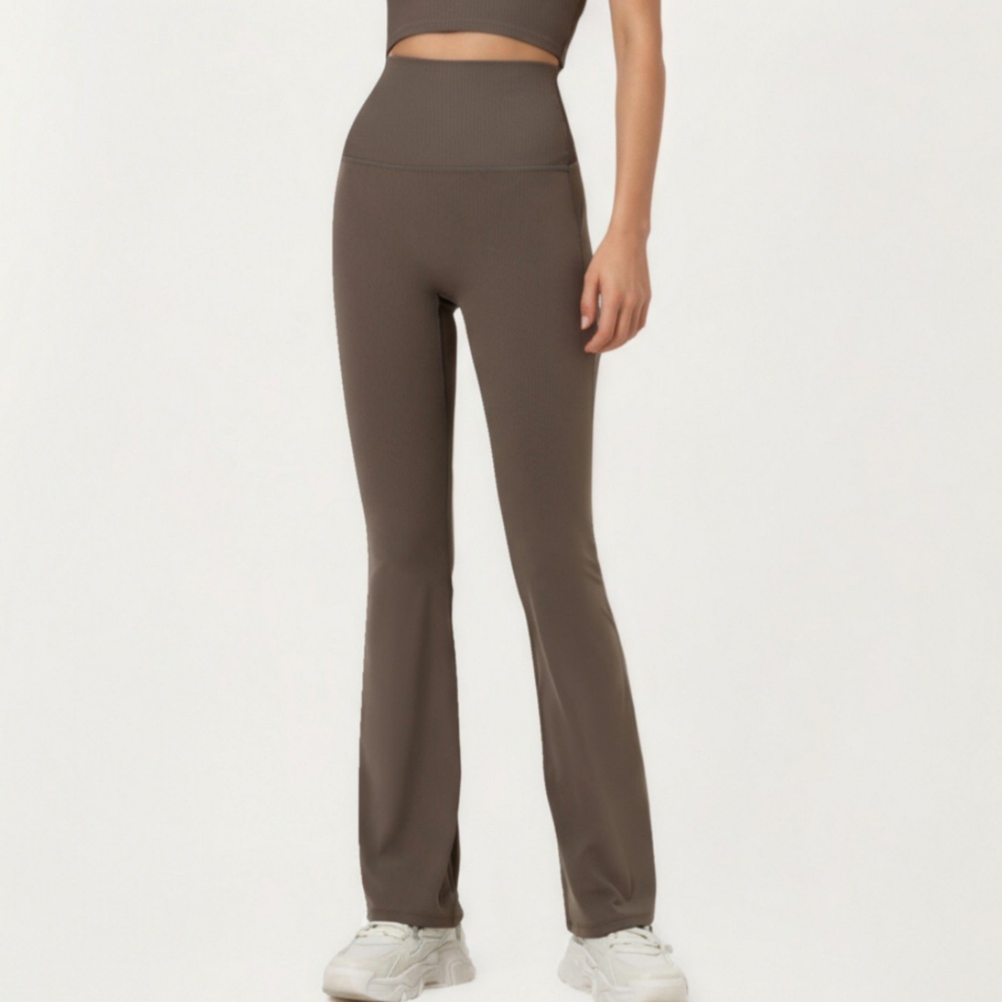 Anna-Kaci Active Women's High Waist Flare Sweatpants with Slim Fit Stretch Fabric
