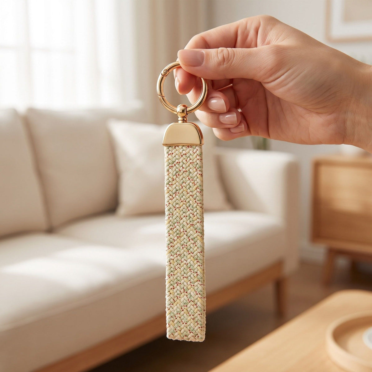 Woven Wristlet Keychain Strap with Hardware Kit
